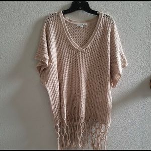 CAbi Sweater with Fringe